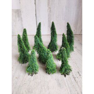 Dept 56 tree green mini pine village accessory‎ Xmas set